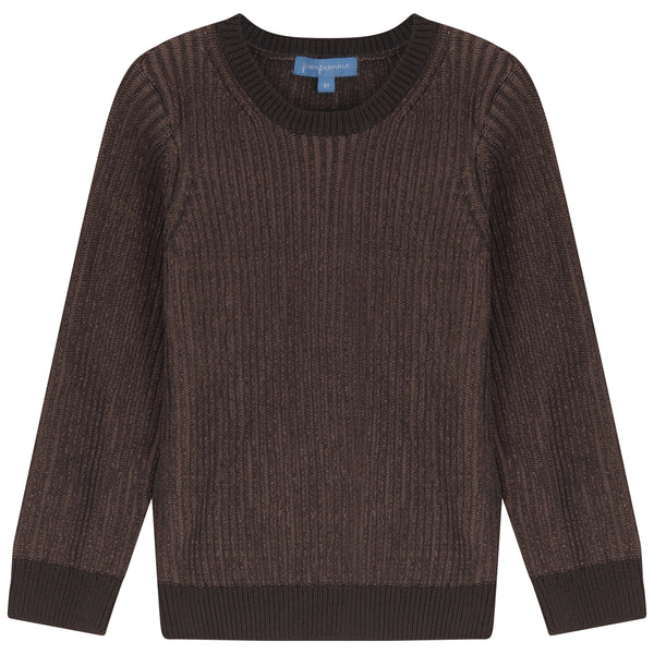 Pompomme Knit Mock Neck - Brown (18M-10Y)