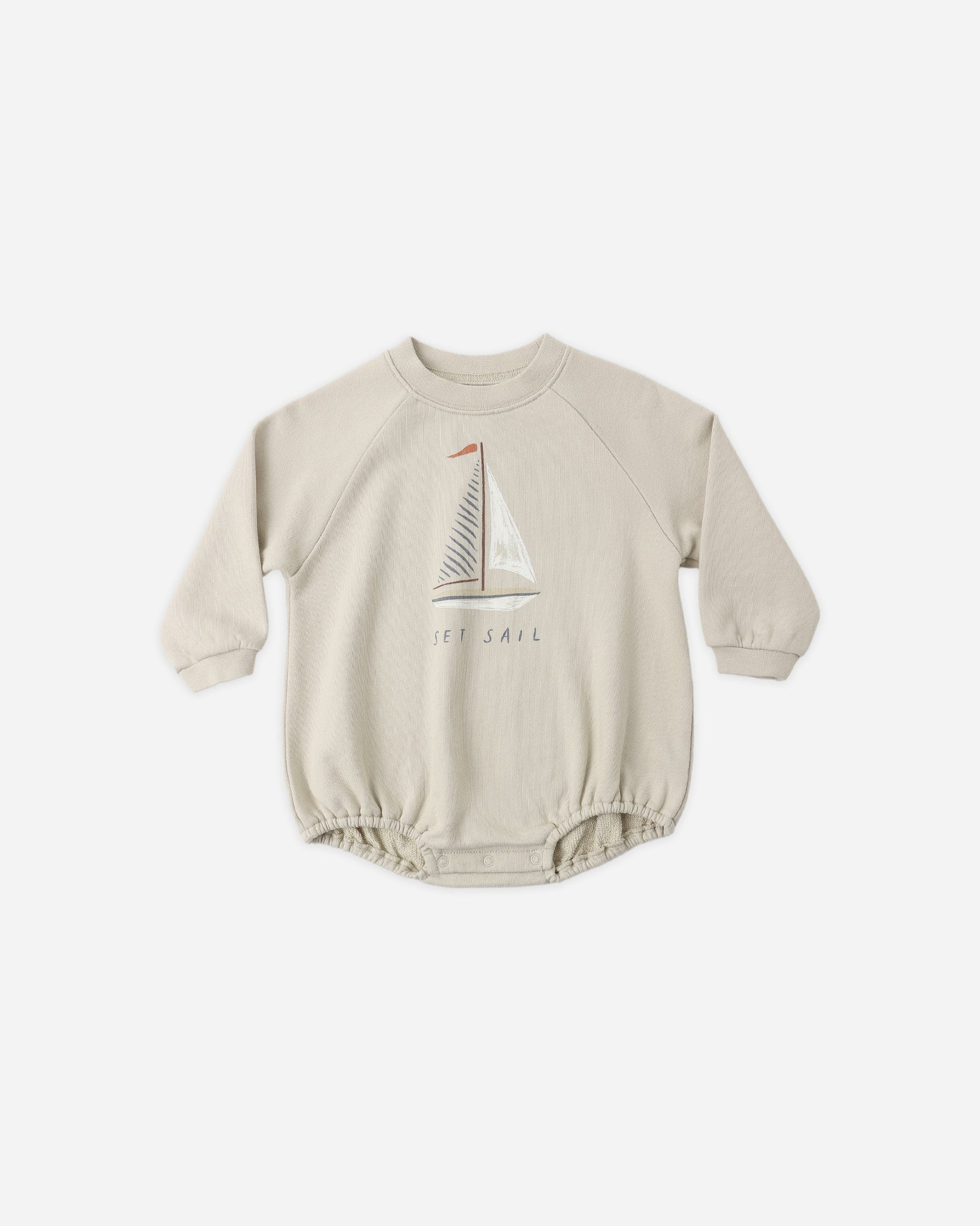 Rylee cru crew Neck Romper Sail (SZ 6m- 24m )