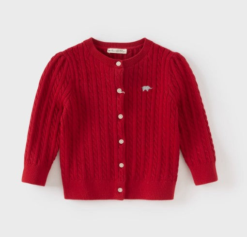 DB3243397 red cabled sweater (SZ 2-6)