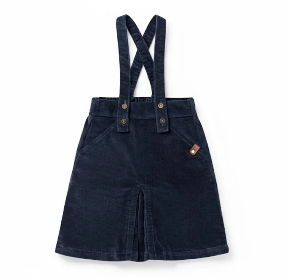 Birnham Suspender Jumper - Navy Corduroy (3Y-14Y)