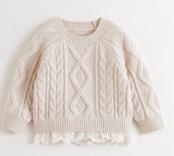 Mj241052 cabled sweater (SZ 2-10)