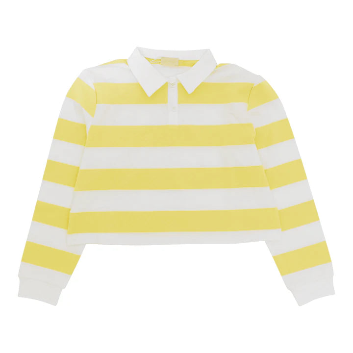 NUMU striped cropped collared tee ( sz 12 - 22 )