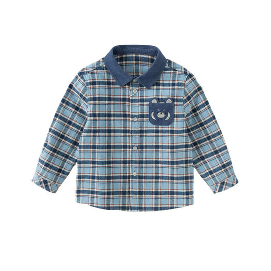 DB3253476 blue plaid shirt (SZ 2-9yr)
