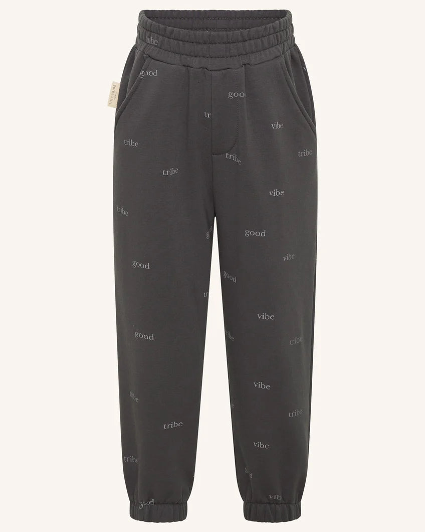 Tiny Tribe Good Vibe Tribe Sweat Pant - Dark Grey (6-9M-18-24M)