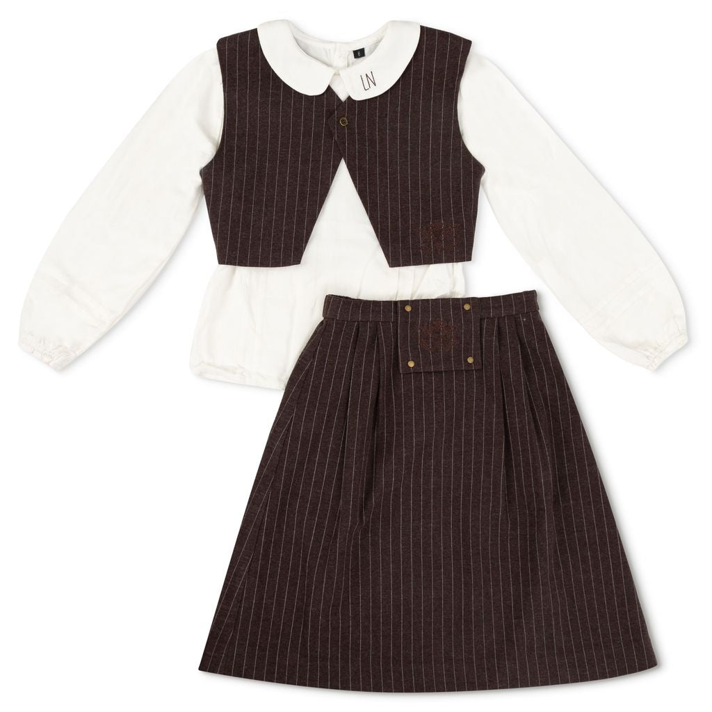 Bonjour Brown Pinstripe 3pc Set ( 12y - 20y )