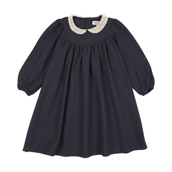 Kin Kin Navy Lace collar Dress (Sz 2- 16 )