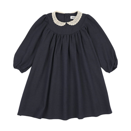 Kin Kin Navy Lace collar Dress (Sz 2- 16 )