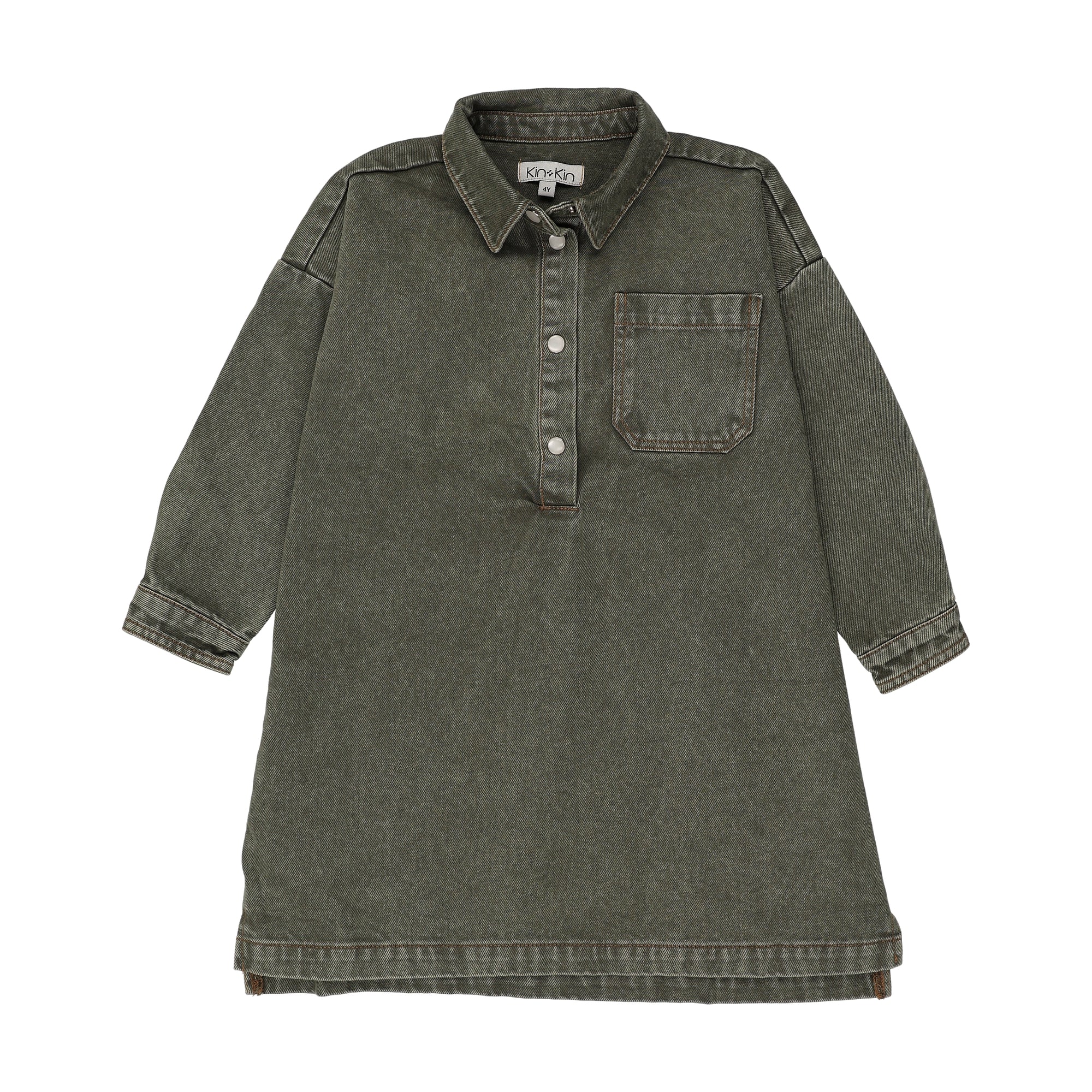 KIN+KIN Shirt Dress - Washed Green (2Y-16Y)