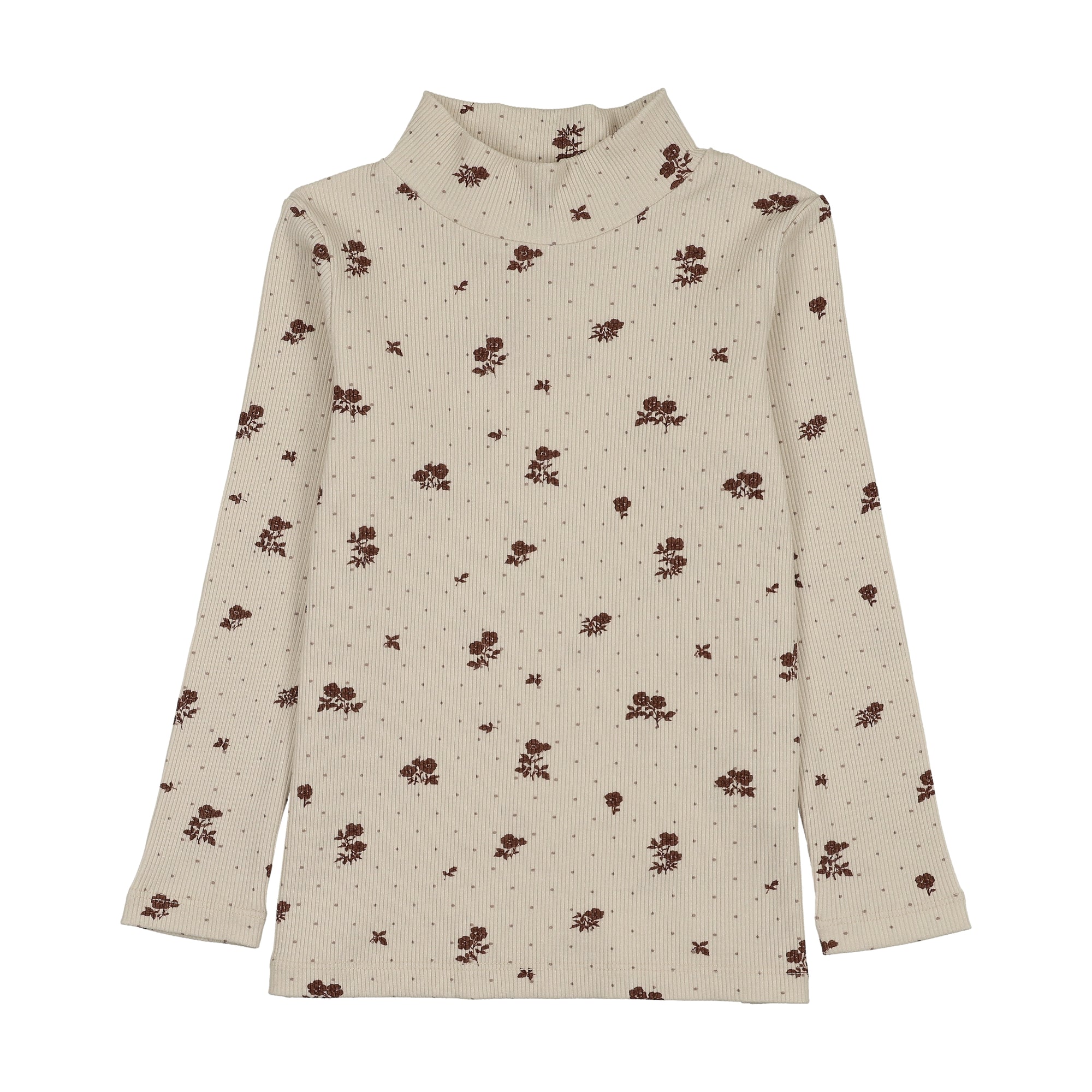 Farren and Me Mockneck T-Shirt - Ochre Floral Print (2Y-12Y)
