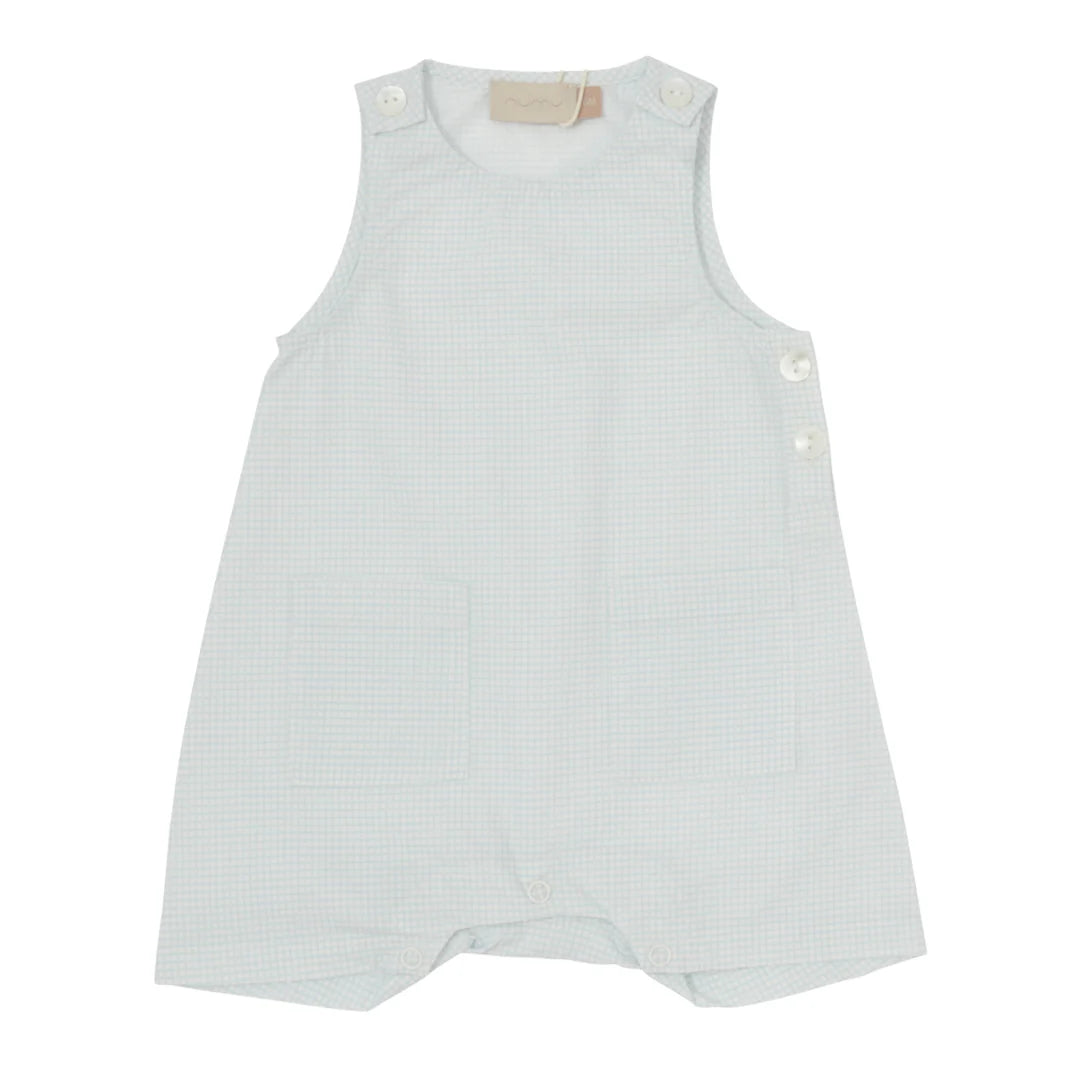 NUMU micro checked  baby boys  romper ( sz  9m - 2 )