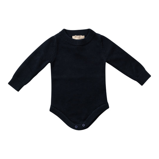 Numu Baby Knit Mockneck Onesie - Navy (12M-3Y)