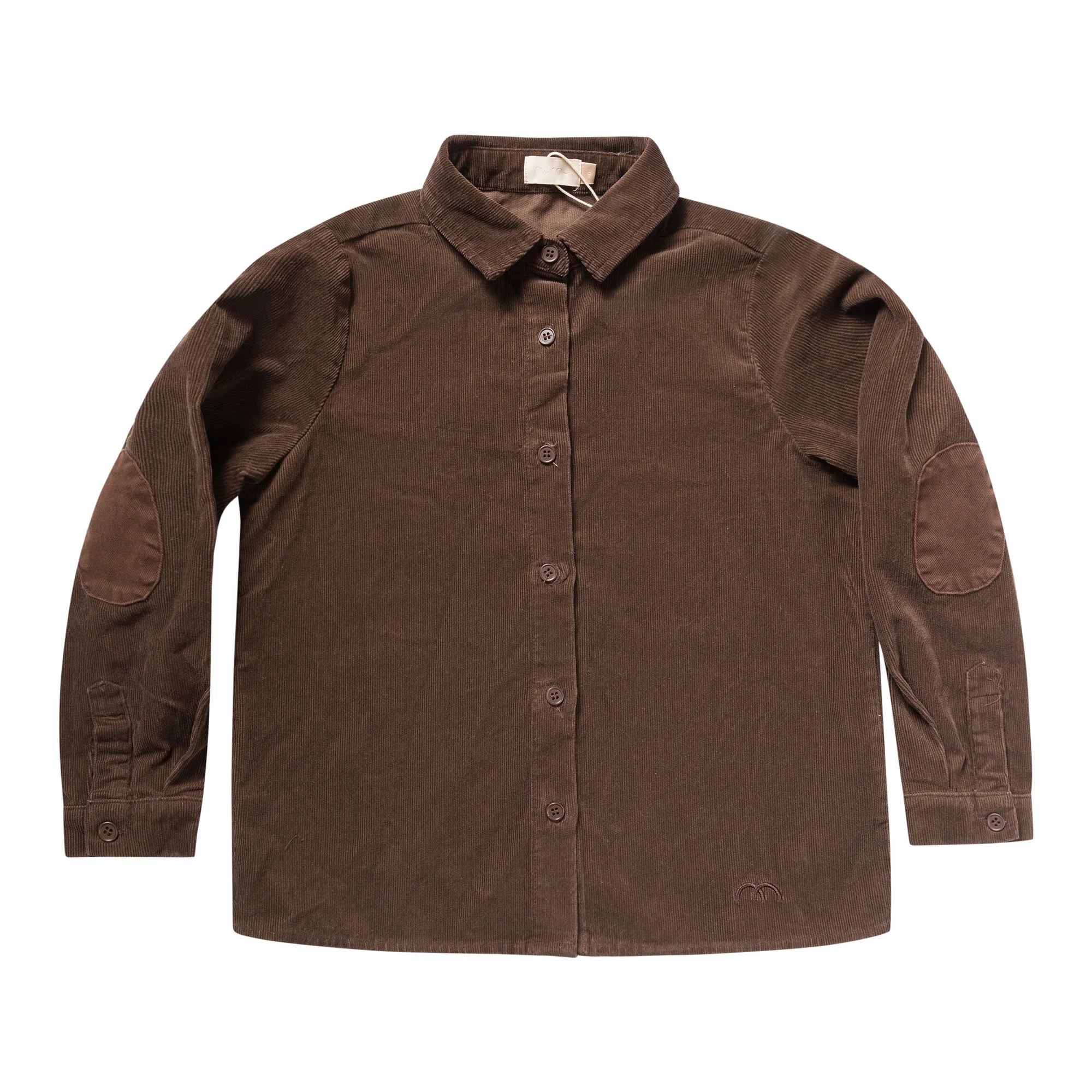Numu Denim Patch Washed Corduroy Shirt - Chocolate (4Y-12Y)