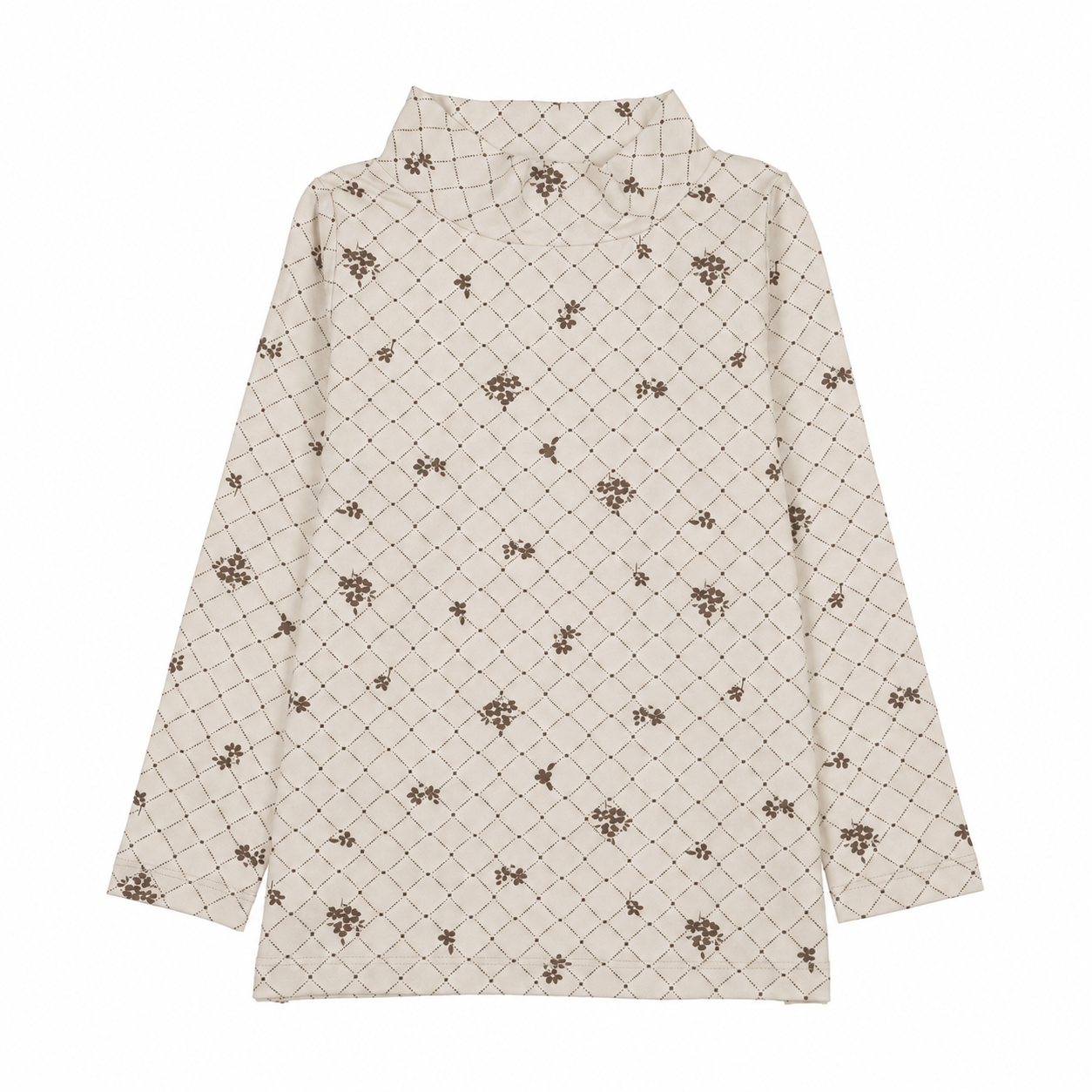 KIN+KIN Mockneck T-Shirt - Umber Floral Print (2Y-16Y)