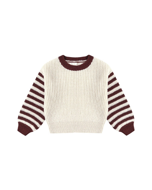 Rylee Cru181 contrast sleeve sweater (SZ 6m-8yr)