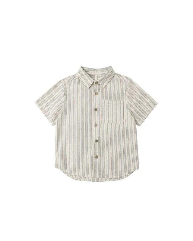 Rylee cru Short Sleeve Shirt Stripe ( SZ 12m - 7 )